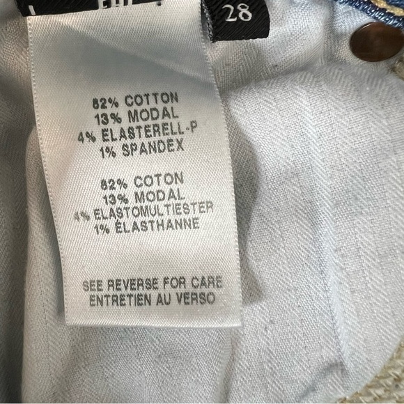 7 For All Mankind Jeans Women 28 Skinny Ankle Raw Hem High Rise Blue Soft Denim - Picture 9 of 9